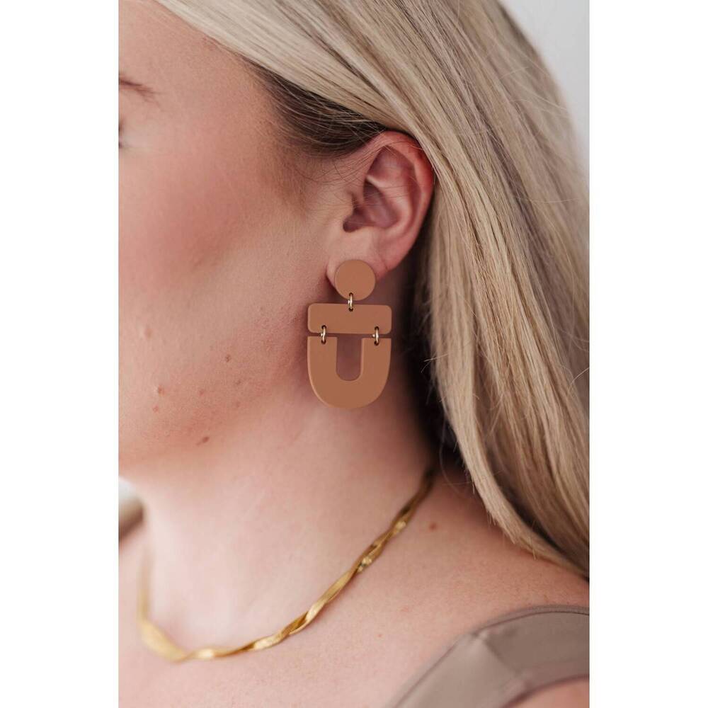 NEW 123 AMORE women's dreamboat earrings in brown - Picture 3 of 3